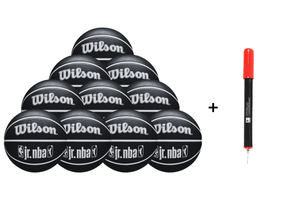 Wilson Basketball Jr. NBA DRV FAM LOGO Outdoor Größe 6 schwarz - 10er Ballpaket