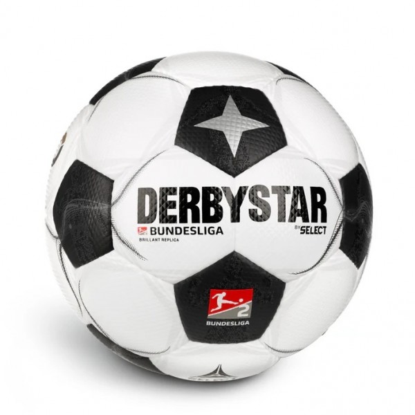 Derbystar Fußball 2. Bundesliga Saison 24/25 Brillant Replica Classic v24 weiss/schwarz/grau Gr. 5